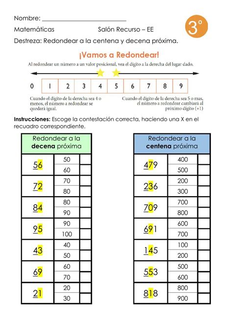 Fichas Para Imprimir Para Secundaria Redondeo De Numeros Decimales ...