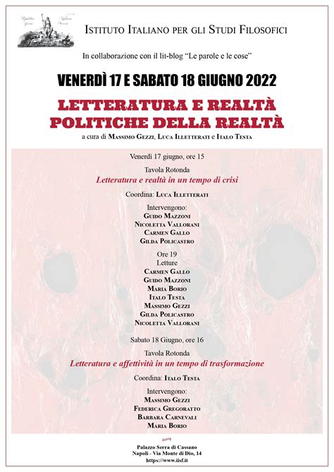 Letteratura E Realt Politiche Della Realt Un Incontro Di Le Parole