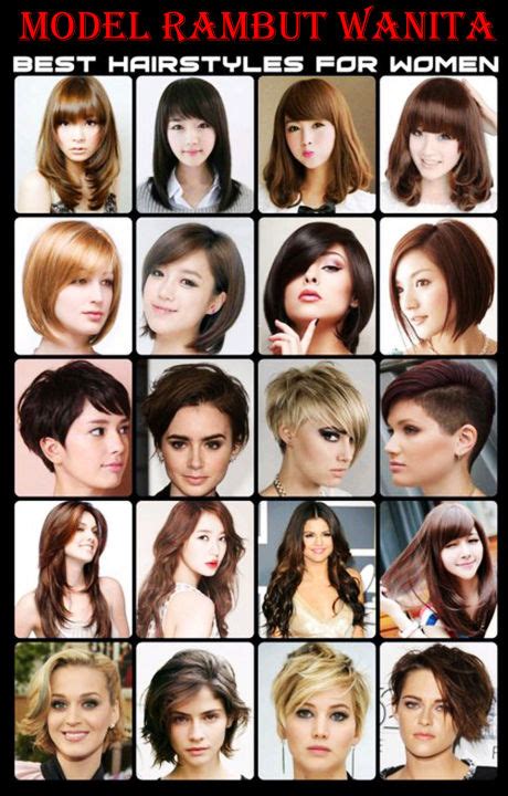 Poster Salon Barbershop Wanita Gambar Model Potong Rambut Cewek