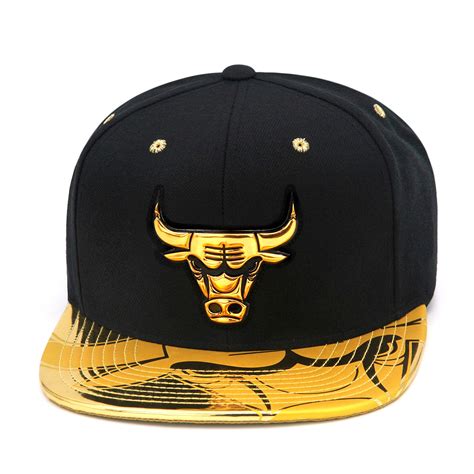 Buy Mitchell And Ness Chicago Bulls Snapback Hat For Men Blackgold