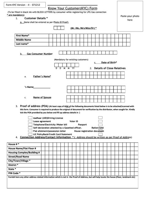 Know Your Customer Kyc Form Printable Pdf Download