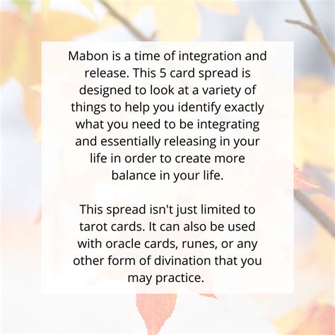 Mabon Fall Equinox Tarot Spread Etsy