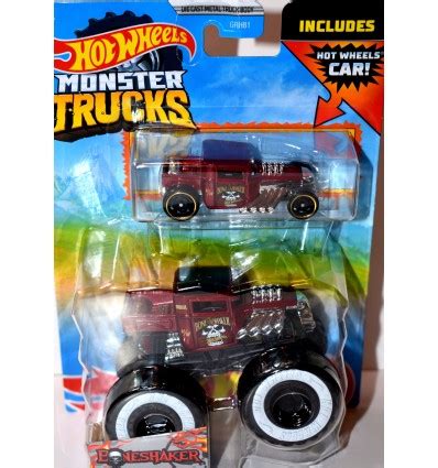 Hot Wheels Monster Trucks Set Bone Shaker Hot Rod Ford Pickup Truck