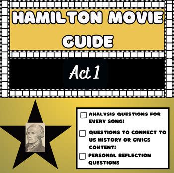 Hamilton Act 1 Watching/Listening Guide by Spruell Learning | TPT