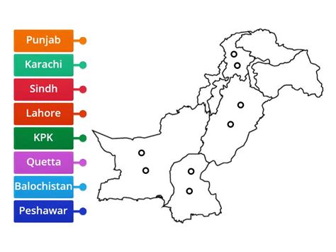 Pakistan's provinces and their capitals - Labelled diagram