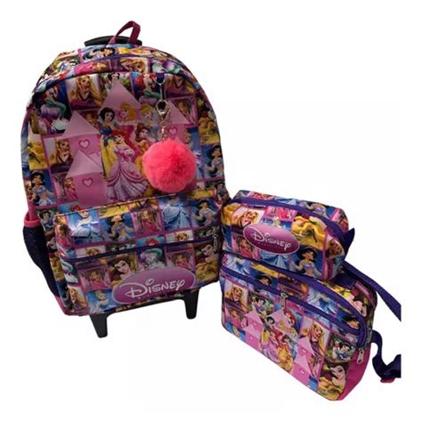 Mochila Princesas Disney Rodinha Lancheira E Estojo Envio Hj Frete Gr Tis