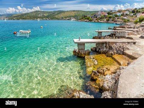 Beautiful Turquoise Beach In Rogoznica Croatia Stock Photo Alamy