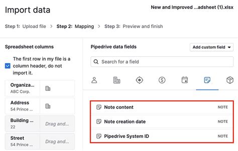 Campos de importação Knowledge Base Pipedrive