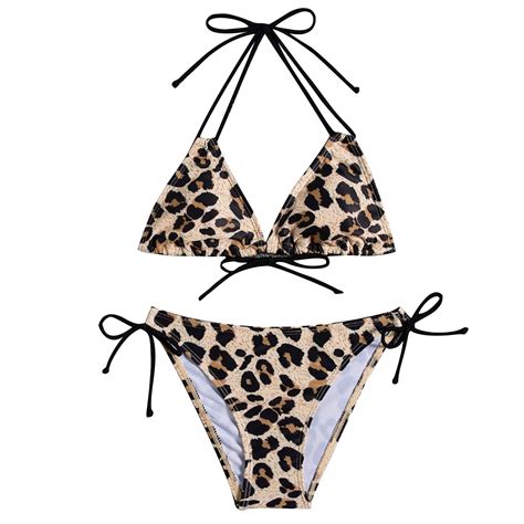 Buigttklop Womens Sexy Bikini Sets Ring Triangle Tie Bathing Suits 2 Piece Swimsuits