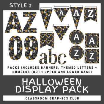 Halloween Display Pack (Style 2) by Classroom Graphics Club | TPT