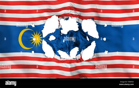 Holes In Kuala Lumpur Flag Stock Photo Alamy