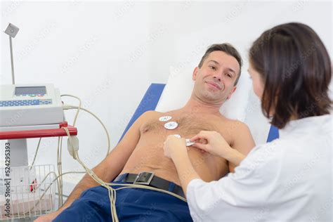 cardiac stress test ecg tracings Stock Photo | Adobe Stock