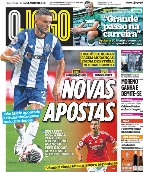 Capa Jornal O Jogo Agosto Capasjornais Pt