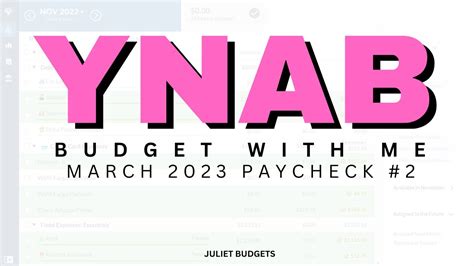 Ynab Budget With Me March Paycheck Combining Finances