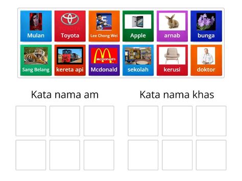 Kata Nama Am Dan Kata Nama Khas Group Sort