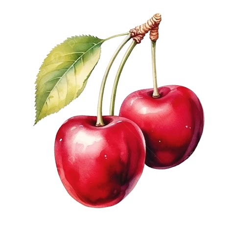 Watercolor Cherry Fruit Watercolor Berry Fruit Png Transparent Image