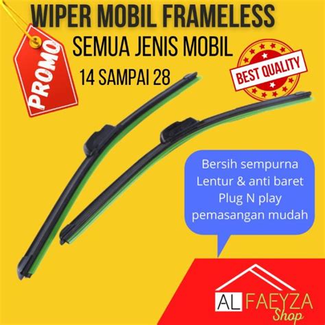 Wiper Mobil Frameless Universal Wipper Kaca Soft Blade Pisang Full