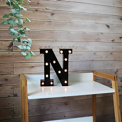 Steel Marquee Letter N Black Font Home Decor High End Custom Zinc Metal