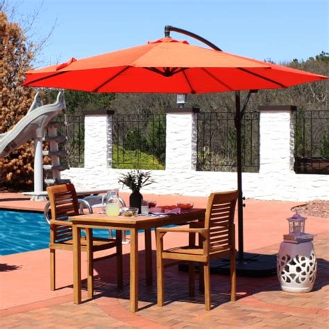 Sunnydaze 10 Ft Cantilever Offset Steel Patio Umbrella With Crank Orange 95 Frys Food Stores