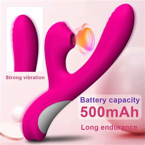 Powerful G Spot Suck Vibrators For Women 2 In 1 Flap Clitoris Stimulator Vagina Massage Rabbit