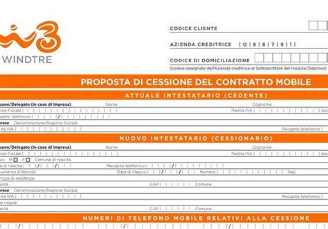 Cessione Contratto Wind Modulo PDF