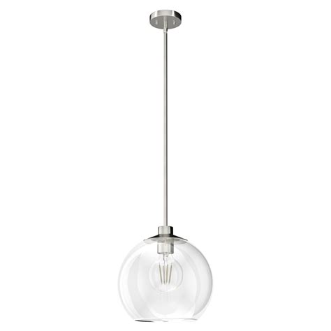 Hunter Xidane Brushed Nickel With Clear Glass 1 Light Pendant Ceiling Light Fixture 407ujcn