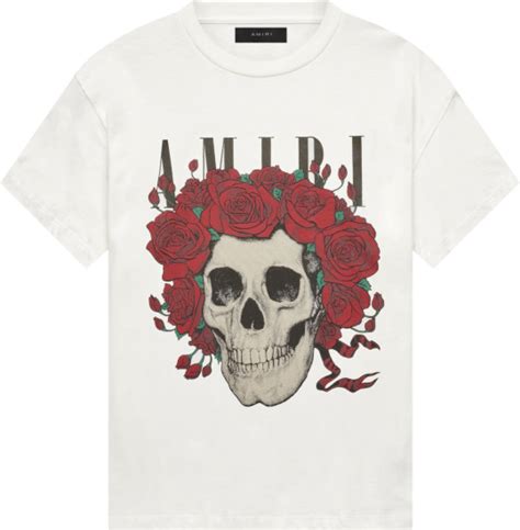 Amiri X Grateful Dead White Rose Skull T Shirt Inc Style