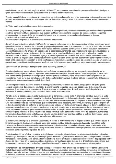 El Titulo De Posesion En El Derecho Civil Peruano Pdf