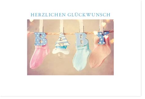 GLÜCKWUNSCHKARTE ZUR GEBURT Herzlichen Glückwunsch Baby Gutsch mit