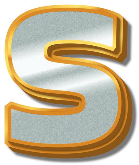 3d Elegant Gold Silver Alphabet Letter S 33824297 Png