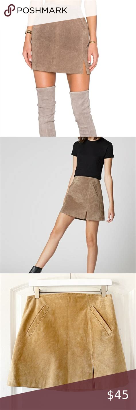 BLANK NYC Suede Mini Skirt In French Taupe Mini Skirts Suede Mini