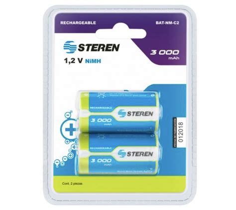 Pila Recargable STEREN BAT NM C2 2pzs 3000 MAh Baaxtec