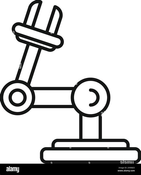 Black And White Line Drawing Of An Industrial Robotic Arm Used For