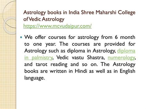 Ppt Astrology Books In India Shree Maharshi College Of Vedic