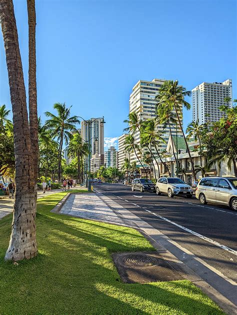 Ocean Water, Waikiki Beach, and Hotel Towers Photograph by Alex ...