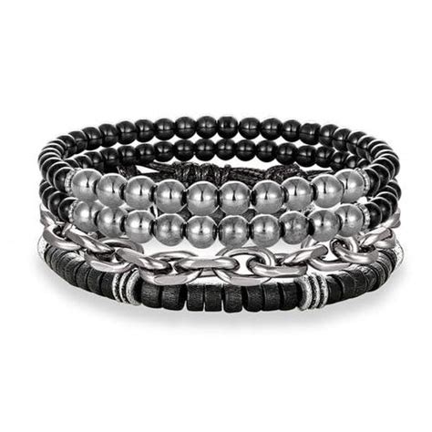 Beaded Stacked Bracelet Set Classy Men Collection