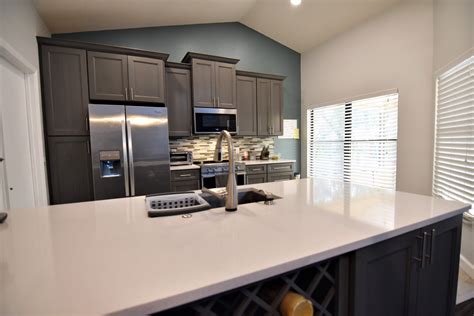 Crystal Nevada Quartz Countertops Midtown Grey Cabinets Quality