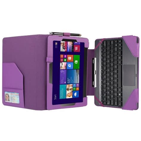 Evecase 2 In 1 Leather Keyboard Portfolio Stand Case Cover For Asus Transformer Book T100