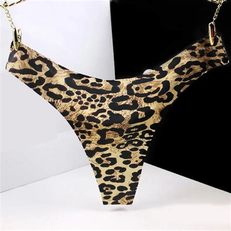 Women Thongs And G Strings Yellow Leopard Sexy Panties Calcinha Tanga Lingerie In Womens