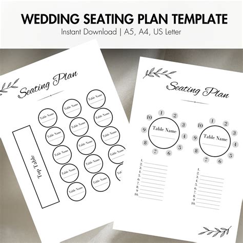 Printable Seating Plan Template Wedding Seating Plan Template Printable ...