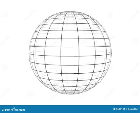 Wire Frame Sphere Stock Illustration Illustration Of Plan 9606184