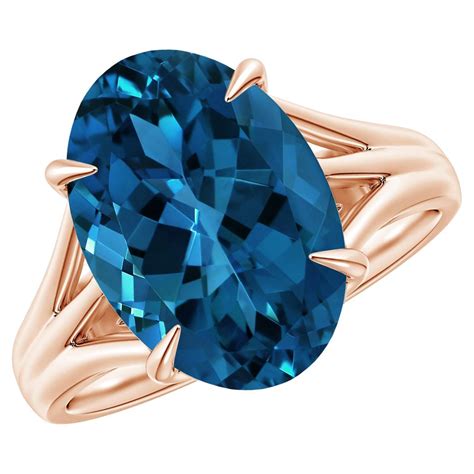 Customizable Angara Gia Certified Natural London Blue Topaz Engagement