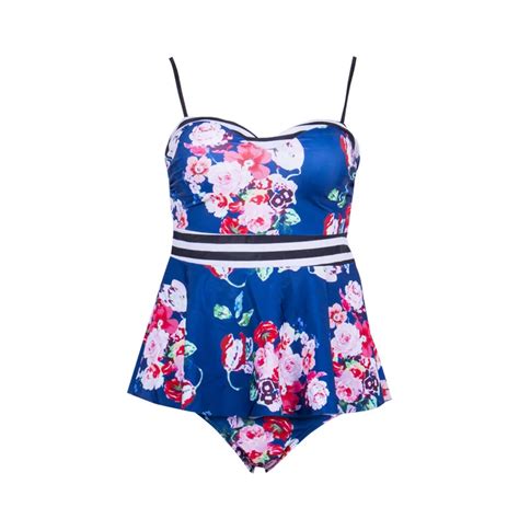 Sexy Women Flower Printing Swimwear One Piece Swim Suits Push Up