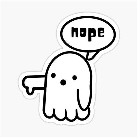 No Nope Nada Sticker By Cutekaley Redbubble