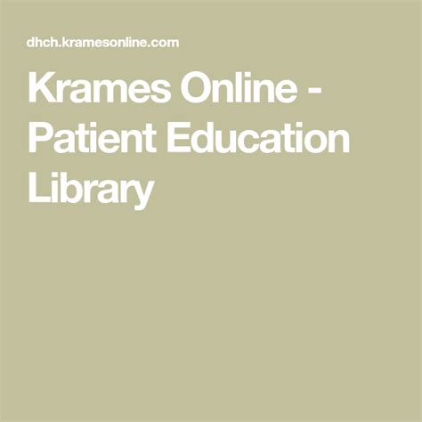 Krames Online - Patient Education Library