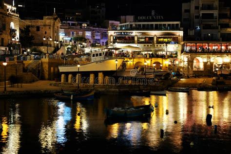 St. Julian`s, Malta 02/02/2020 View on Shops and Restaurants of Sliema ...