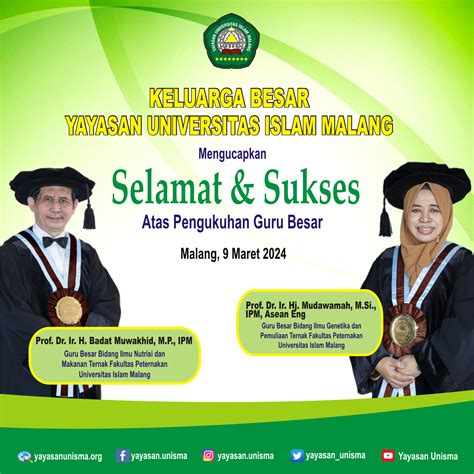 Selamat Sukses Atas Pengukuhan Guru Besar Prof Dr Ir H Badat