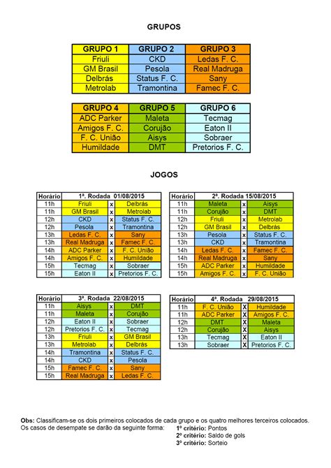 Campeonato De Futebol Society J Tem Tabela Definida Sindicato Dos