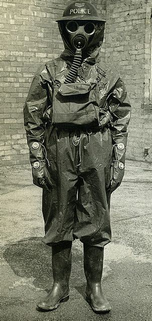 A Sergeant Of Manchester City Police Poses In Full Gas Protection Suit