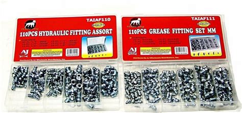 220Pc Sae And Metric Hydraulic Grease Zerks Zirks Fitting Assortment